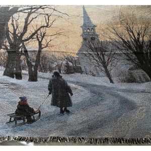 Thomas Kinkade Winters Eve Throw Blanket